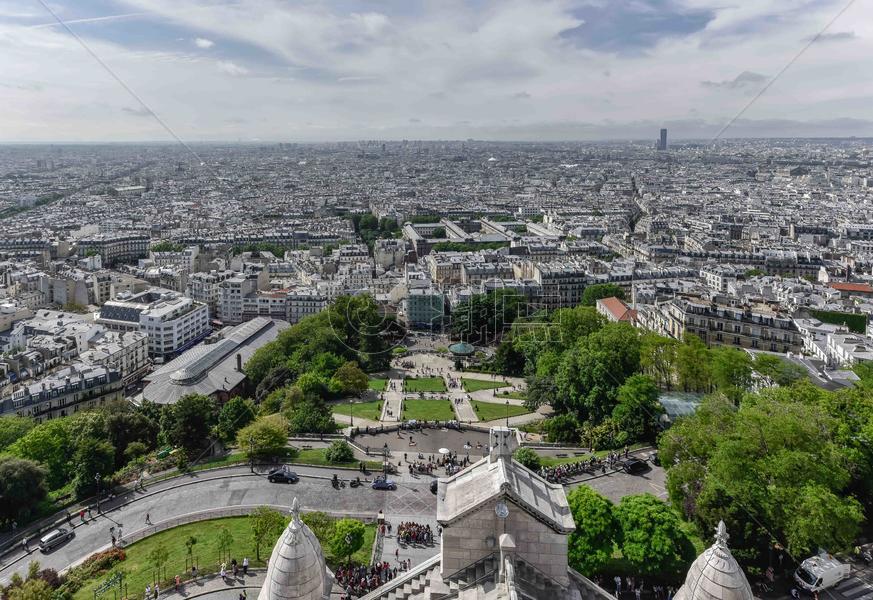 俯瞰巴黎城市风光图片素材免费下载