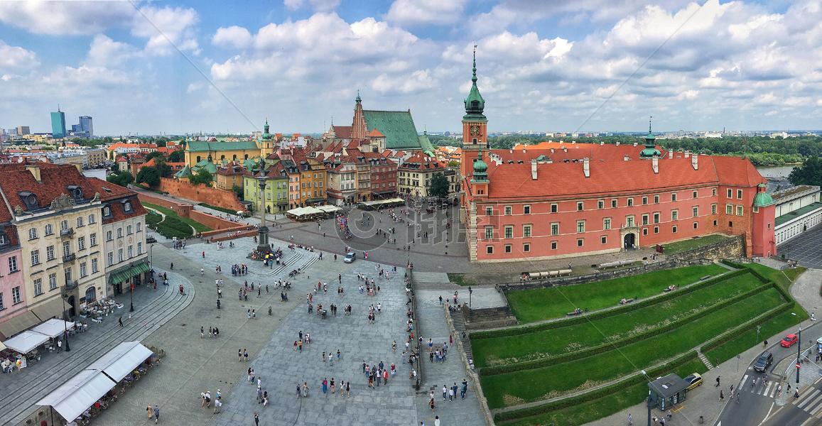 波兰华沙老城广场全景图图片素材免费下载