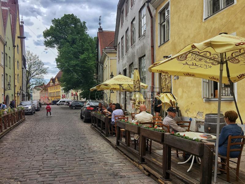 爱沙尼亚首都塔林老城街景图片素材免费下载