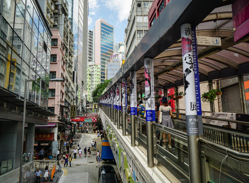 香港中环半山扶手电梯图片素材免费下载