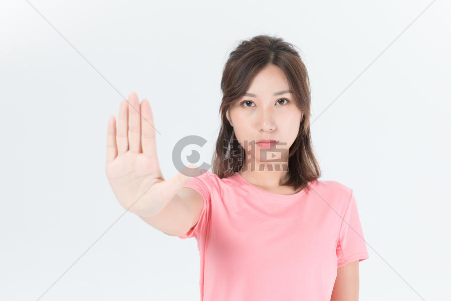 运动女性拒绝手势图片素材免费下载