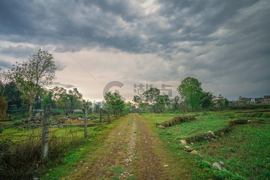 尼泊尔博卡拉乡村田野图片素材免费下载