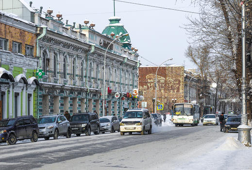 伊尔库茨克冬天街景图片素材免费下载