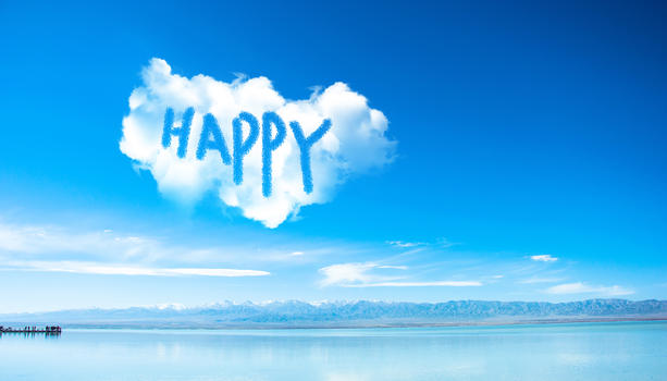 HAPPY云天空背景图片素材免费下载