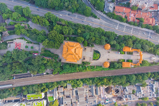 俯瞰武汉旅游地标黄鹤楼公园图片素材免费下载