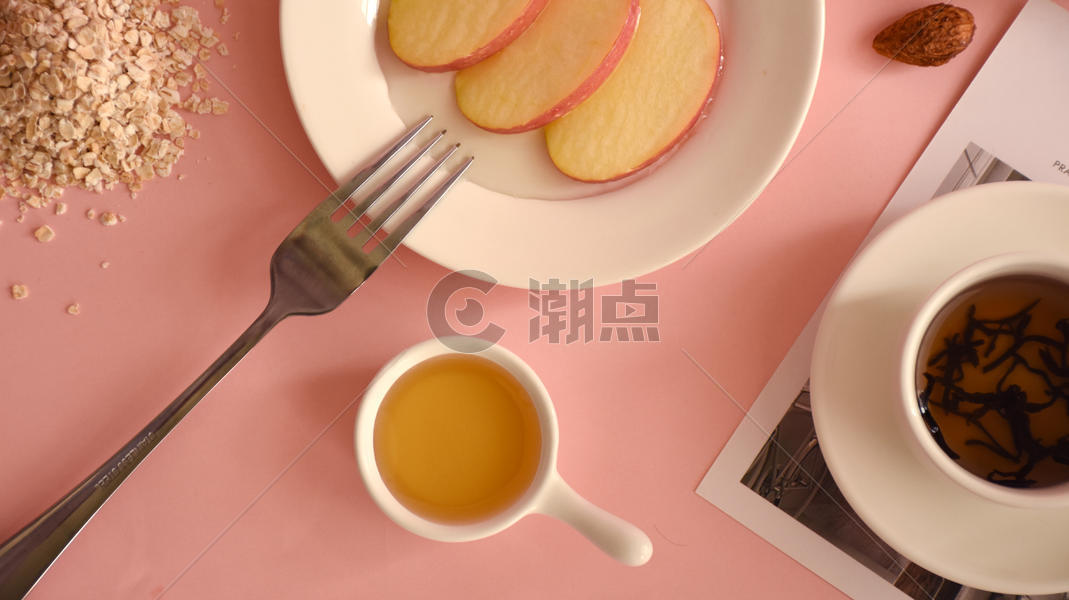 用苹果制作的水果早餐图片素材免费下载
