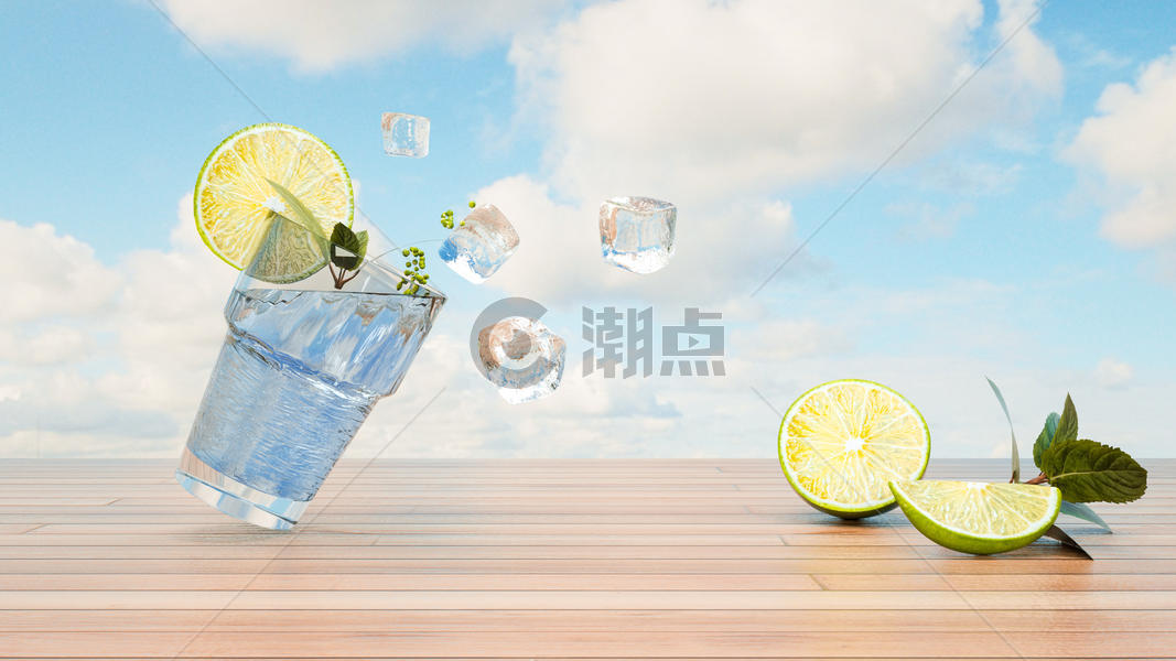夏日冰爽柠檬图片素材免费下载