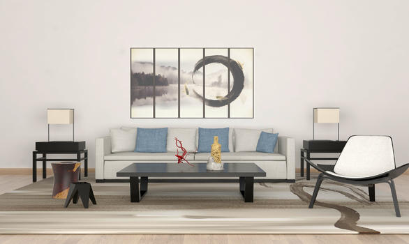 新中式客厅沙发图片素材免费下载