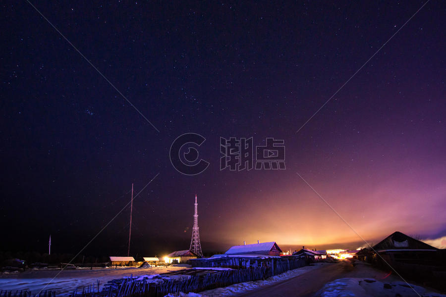 北极村宁静的夜晚图片素材免费下载