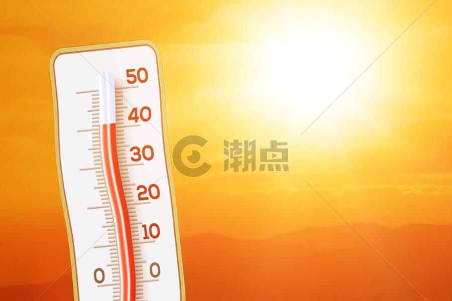 夏日天空下的温度计图片素材免费下载