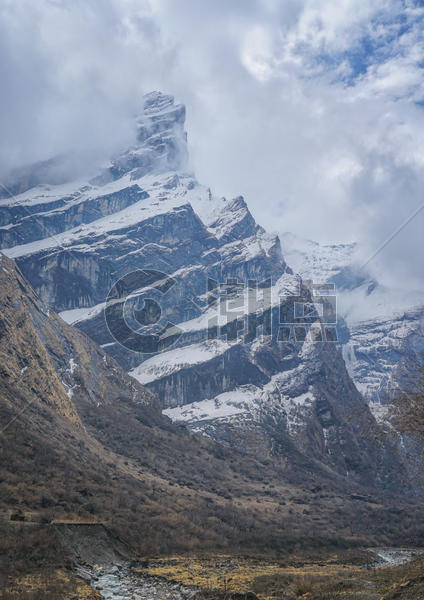 尼泊尔徒步路线ABC雪山图片素材免费下载