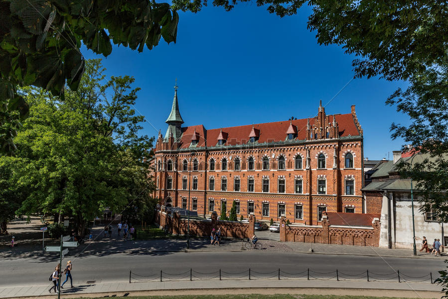 波兰克拉科夫老城建筑风光图片素材免费下载