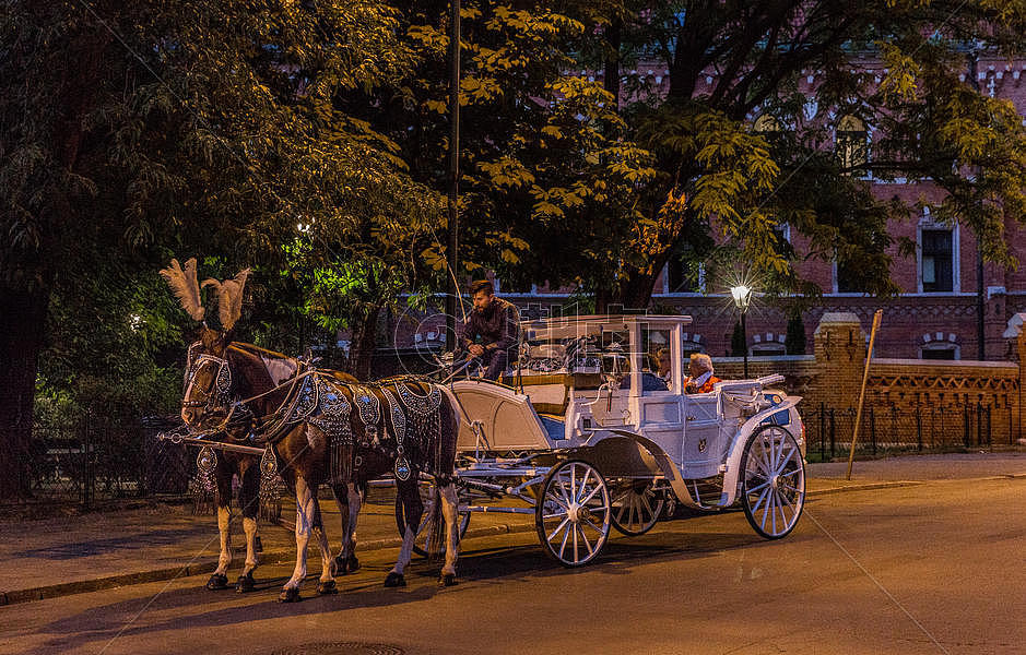 波兰克拉科夫老城城市游览马车图片素材免费下载
