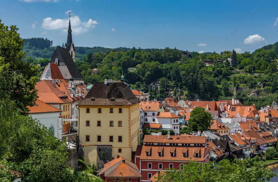 美丽的中世纪古镇捷克CK克鲁姆罗夫风光图片素材免费下载