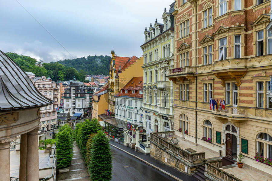 欧洲著名温泉小镇捷克卡罗维发利风光图片素材免费下载