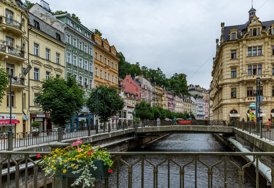 捷克著名旅游城市卡罗维发利风光图片素材免费下载
