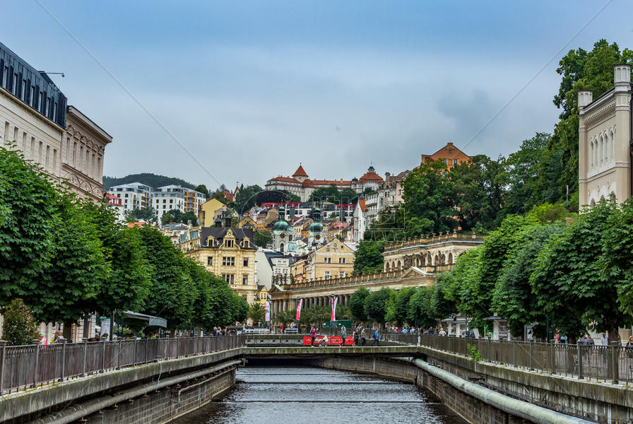 捷克著名旅游城市卡罗维发利风光图片素材免费下载