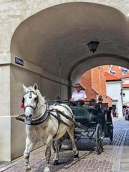 波兰首都华沙老城游览马车图片素材免费下载