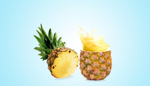 新鲜菠萝果汁图片素材免费下载