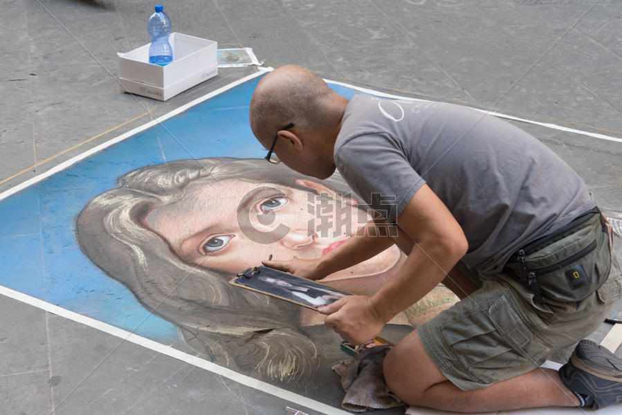 意大利佛罗伦萨街头画家图片素材免费下载