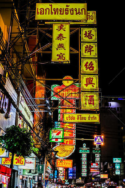 曼谷唐人街夜景图片素材免费下载