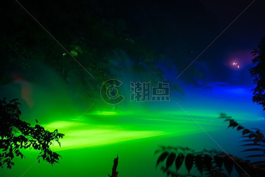 河南云台山夜景图片素材免费下载