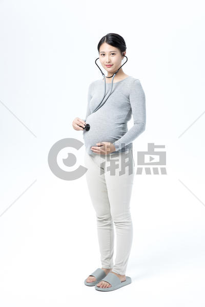 孕妇听肚子图片素材免费下载