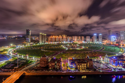 城市建筑灯光夜景图片素材免费下载