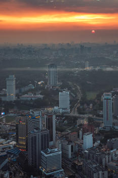 马拉西亚城市落日图片素材免费下载