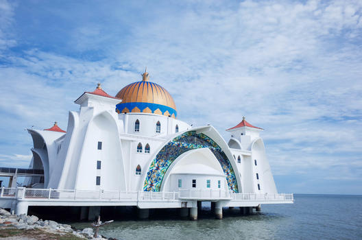 马六甲海峡清真寺图片素材免费下载