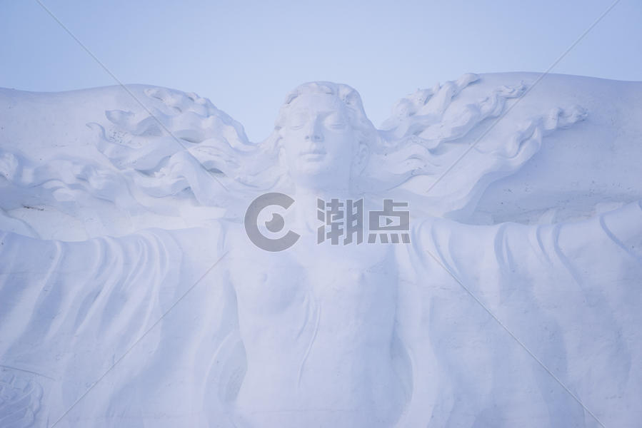 吉林，长春著名旅游景点净月潭的雪雕。图片素材免费下载