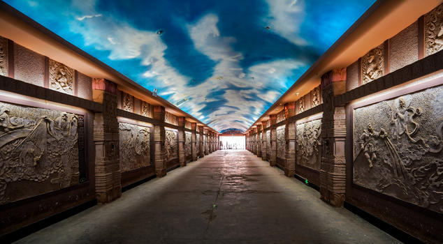 新疆吐鲁番火焰山景区地下长廊展厅图片素材免费下载