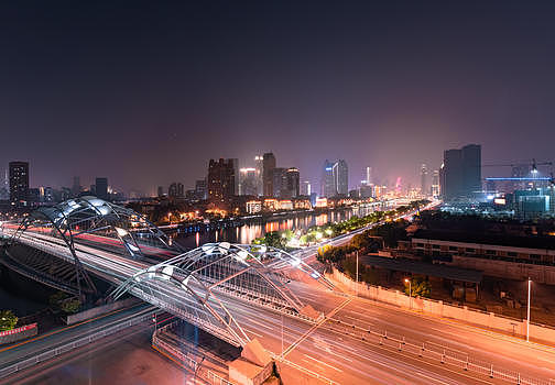 天津市直沽桥夜景图片素材免费下载