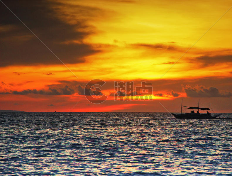 海南三亚海边落日图片素材免费下载