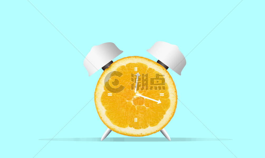 抽象创意橙子闹钟图片素材免费下载
