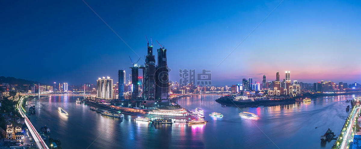 重庆市渝中区两江交汇图片素材免费下载