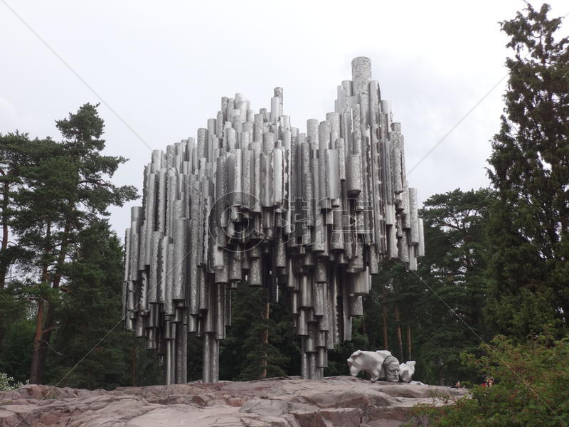 芬兰西贝柳斯公园的管风琴雕塑图片素材免费下载