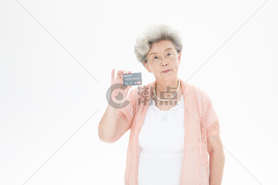 老年奶奶信用卡图片素材免费下载
