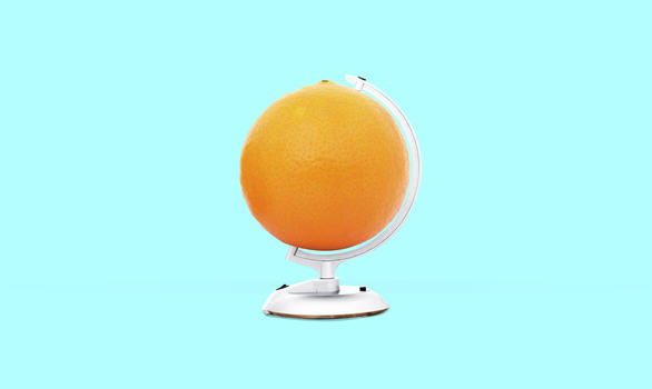 创意合成橙子地球仪图片素材免费下载