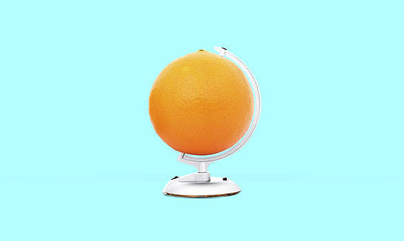 创意合成橙子地球仪图片素材免费下载