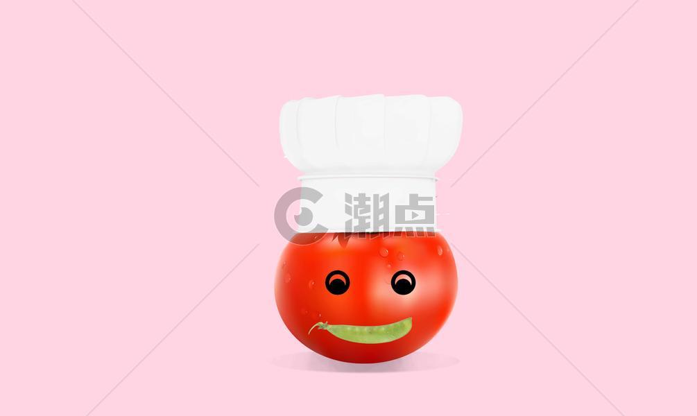 戴厨师帽的番茄图片素材免费下载