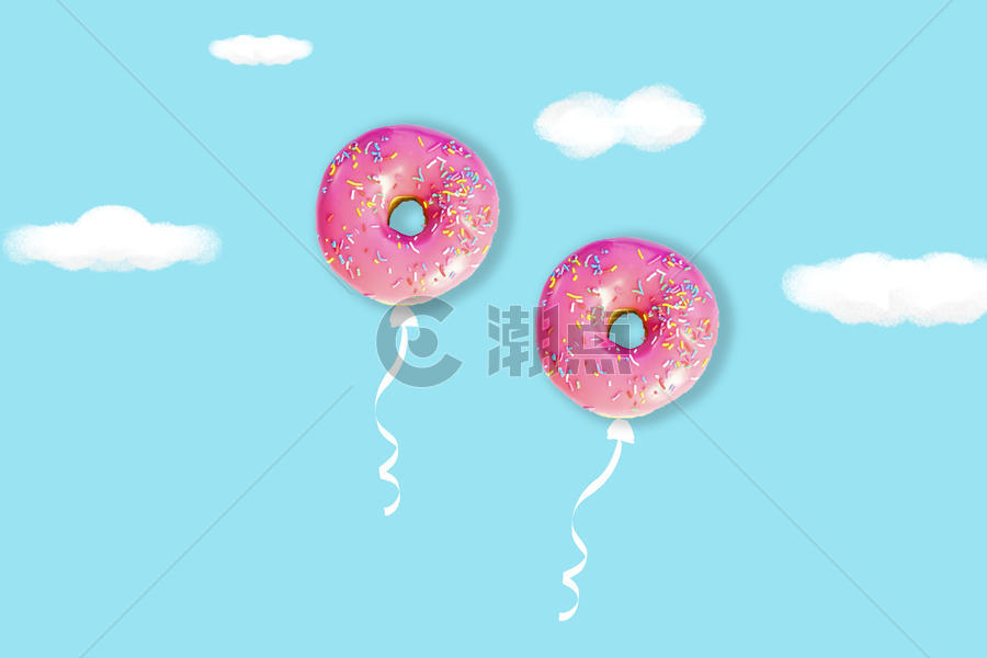 甜甜圈气球创意图图片素材免费下载