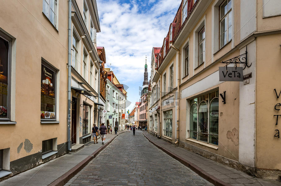北欧爱沙尼亚首都塔林老城旅游风光图片素材免费下载