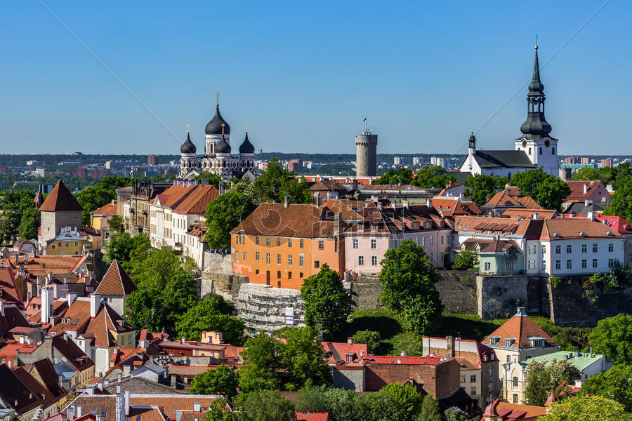 爱沙尼亚首都塔林老城古建筑风光图片素材免费下载