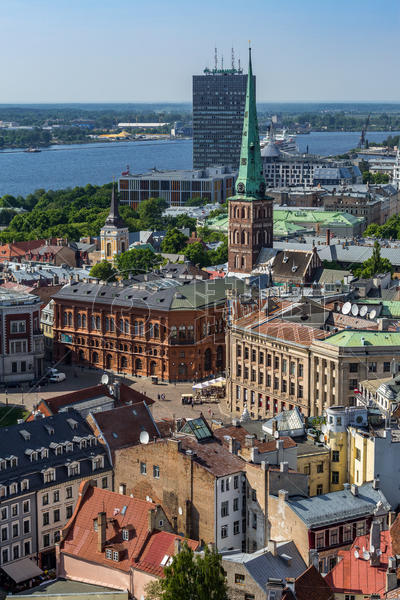 俯瞰拉脱维亚首都里加历史老城图片素材免费下载