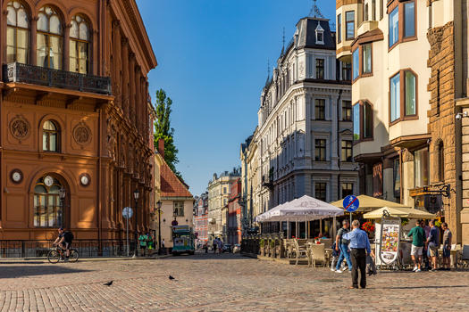 拉脱维亚首都里加老城风光图片素材免费下载