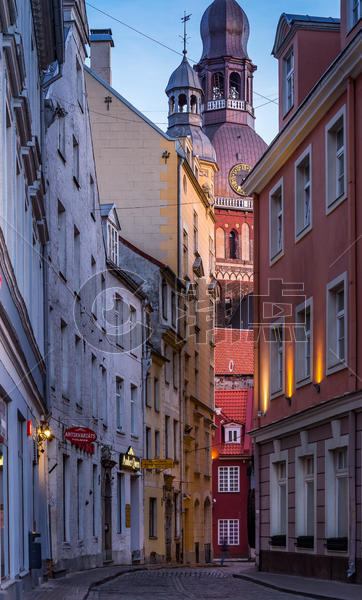 拉脱维亚里加老城建筑风光图片素材免费下载