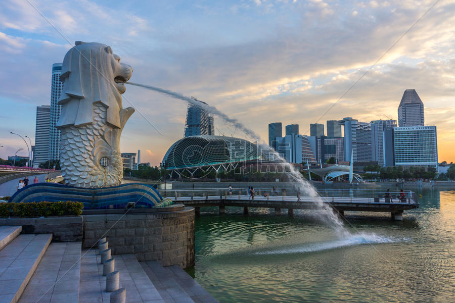 新加坡鱼尾狮公园图片素材免费下载