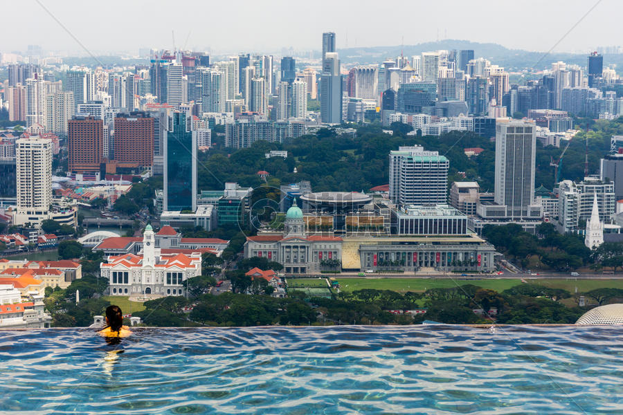 新加坡金沙酒店无边泳池图片素材免费下载