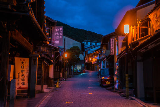 日本京都清水寺清水坂夜景图片素材免费下载